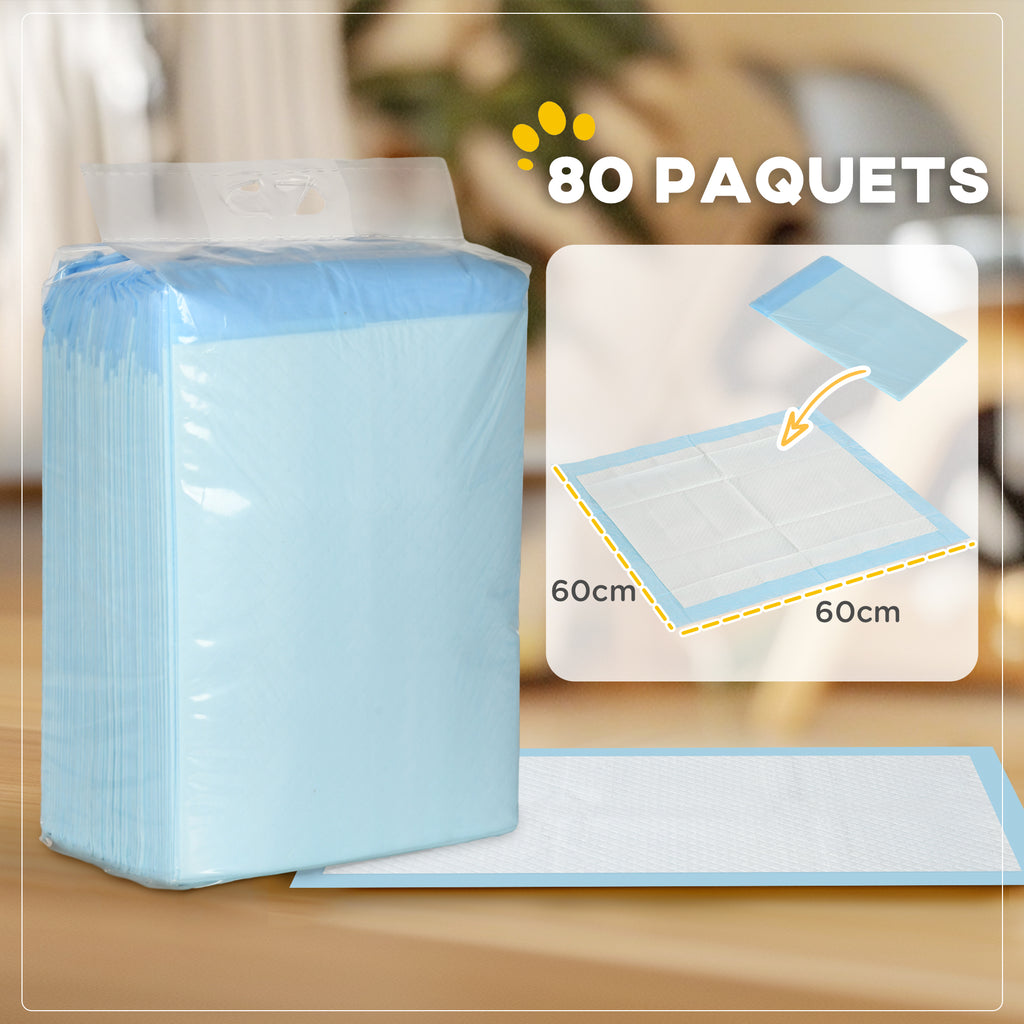 NOLI Loupio — Tapis Absorbants Étanches 60x60 — Lot de 80