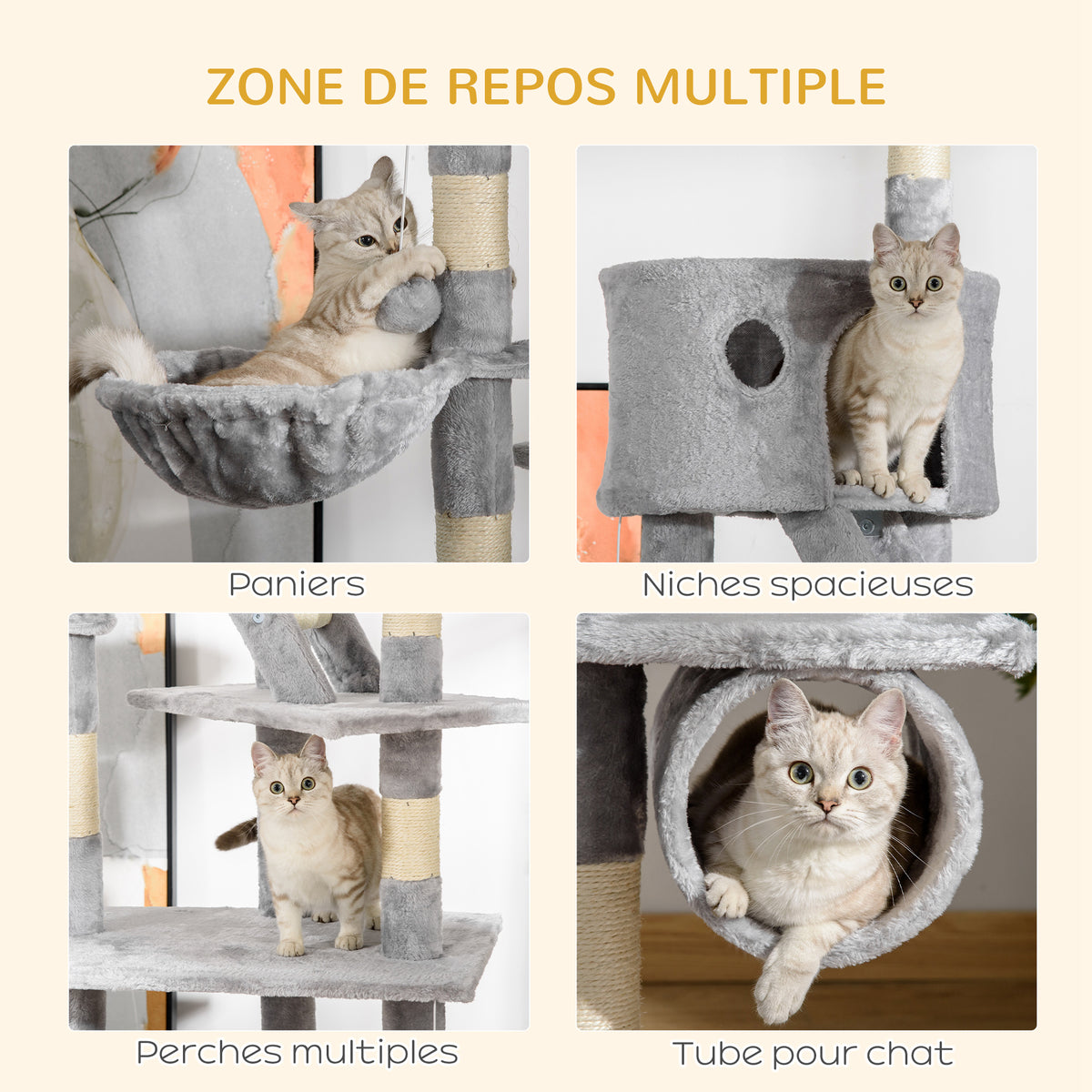 NOLI Ovinea — Arbre à Chat Réglable premium