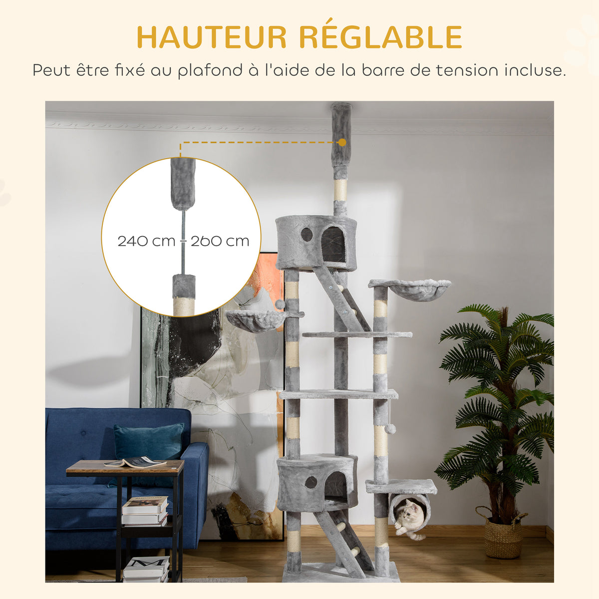 NOLI Ovinea — Arbre à Chat Réglable premium
